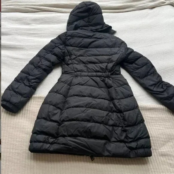 MONCLER WOMENS Flammette Long Down Jacket/Coat - BLACK - XS/00 - Picture 9 of 16